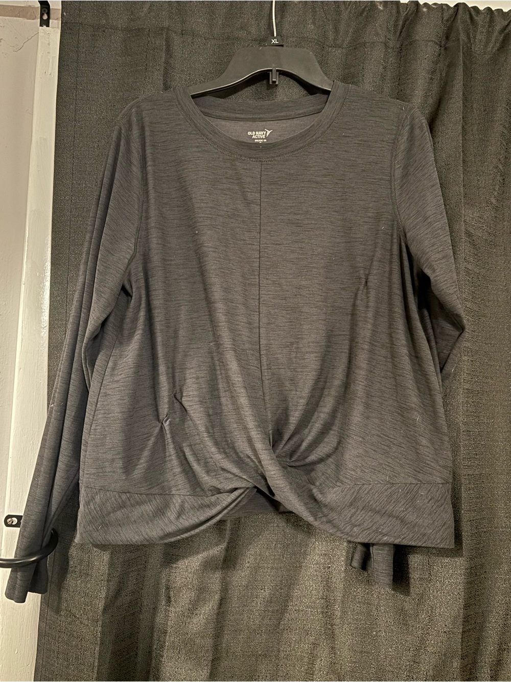 Old Navy Charcoal Gray Long-Sleeve Twist Hem Top